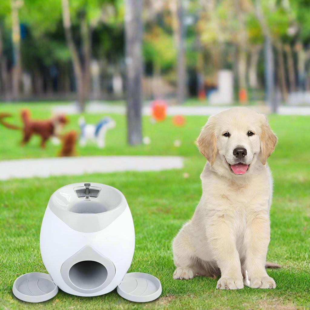 Automatic Tennis Ball Launcher with Treat Dispenser – Interactive Training & Exercise Tool for DogsDog ToyBravo Pets