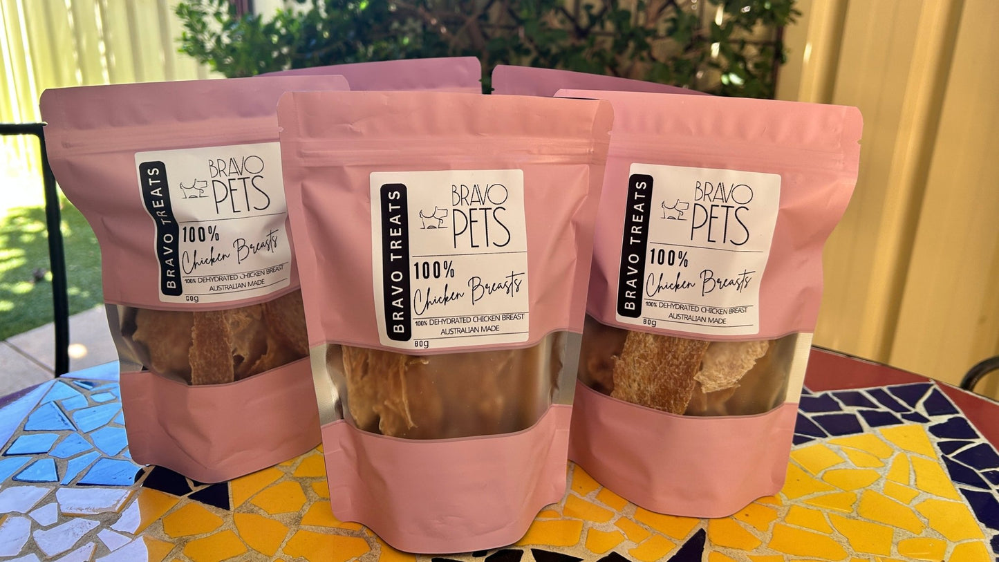 100% Dehydrated Chicken Breasts Dog Treats – Healthy, High - Protein Snack! 80gDog TreatsBravo Pets