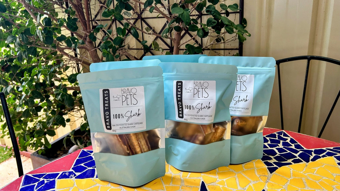 100% Dehydrated Shark Cartilage – Healthy, High - Protein Snack! 80gDog TreatsBravo Pets
