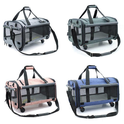 Travel Pet Carrier Bag with Wheels – 3 - in - 1 Portable & Expandable Design for Cats & Small DogsPet CarrierBravo Pets