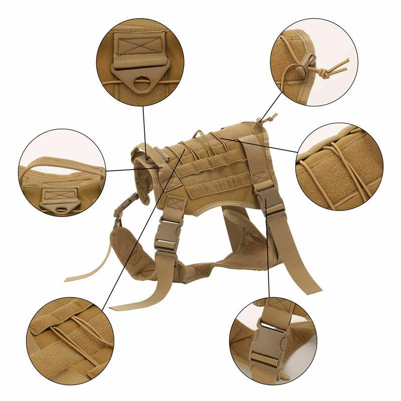 No Pull Adjustable Reflective Tactical Harness for Military Service DogsDog Tactical HarnessBravo Pets