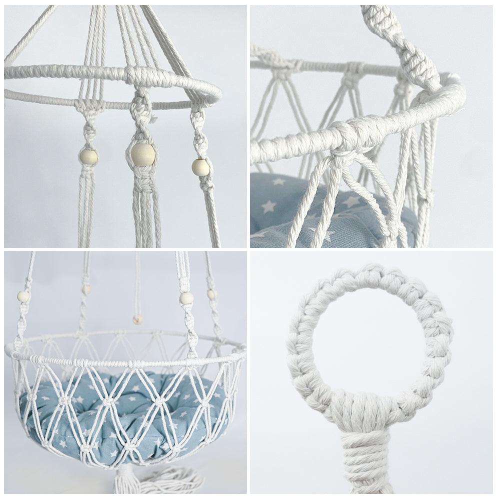 Macrame Cat Hammock - Handwoven Boho Cat Swing For Indoor/OutdoorCat HammockBravo Pets