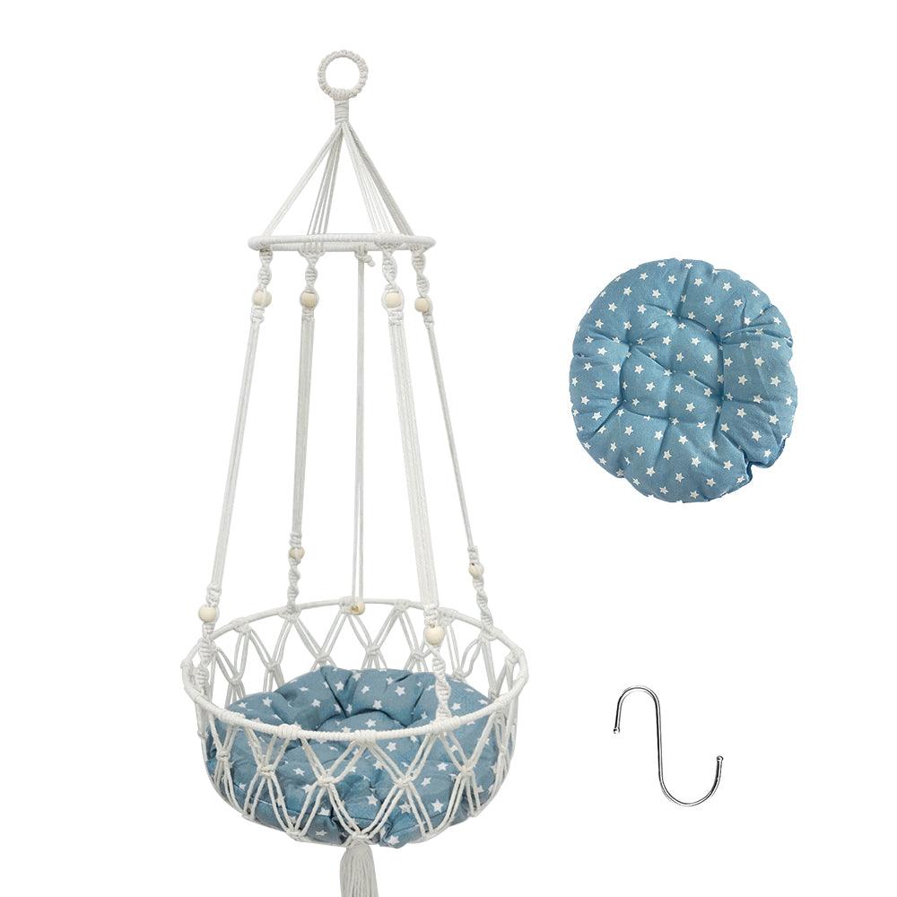 Macrame Cat Hammock - Handwoven Boho Cat Swing For Indoor/OutdoorCat HammockBravo Pets
