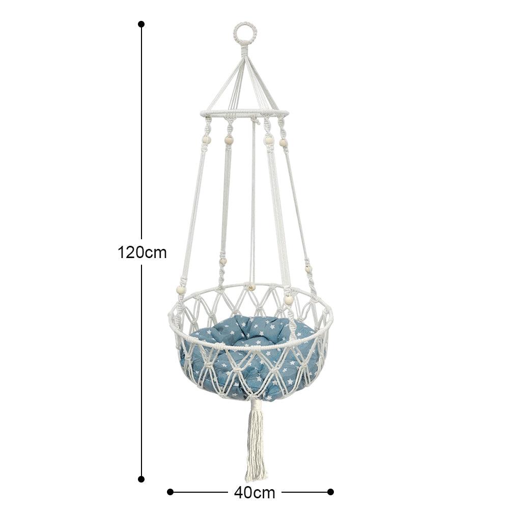 Macrame Cat Hammock - Handwoven Boho Cat Swing For Indoor/OutdoorCat HammockBravo Pets