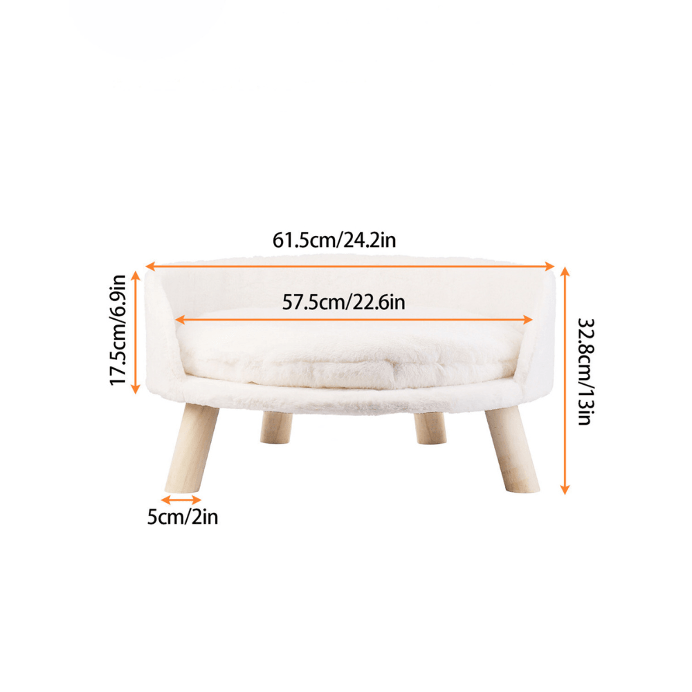 Plush Luxury Cat/Small Dog Bed with Cosy Cushion PadPet BedBravo Pets