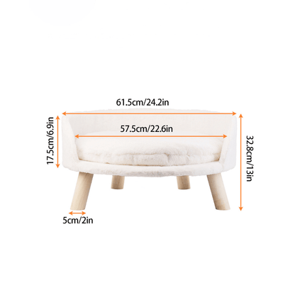 Plush Luxury Cat/Small Dog Bed with Cosy Cushion PadPet BedBravo Pets