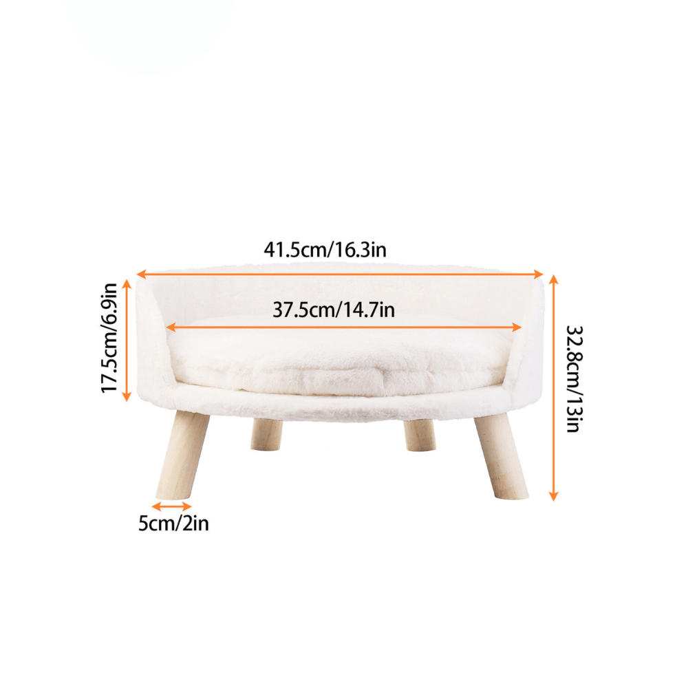 Plush Luxury Cat/Small Dog Bed with Cosy Cushion PadPet BedBravo Pets