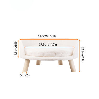 Plush Luxury Cat/Small Dog Bed with Cosy Cushion PadPet BedBravo Pets