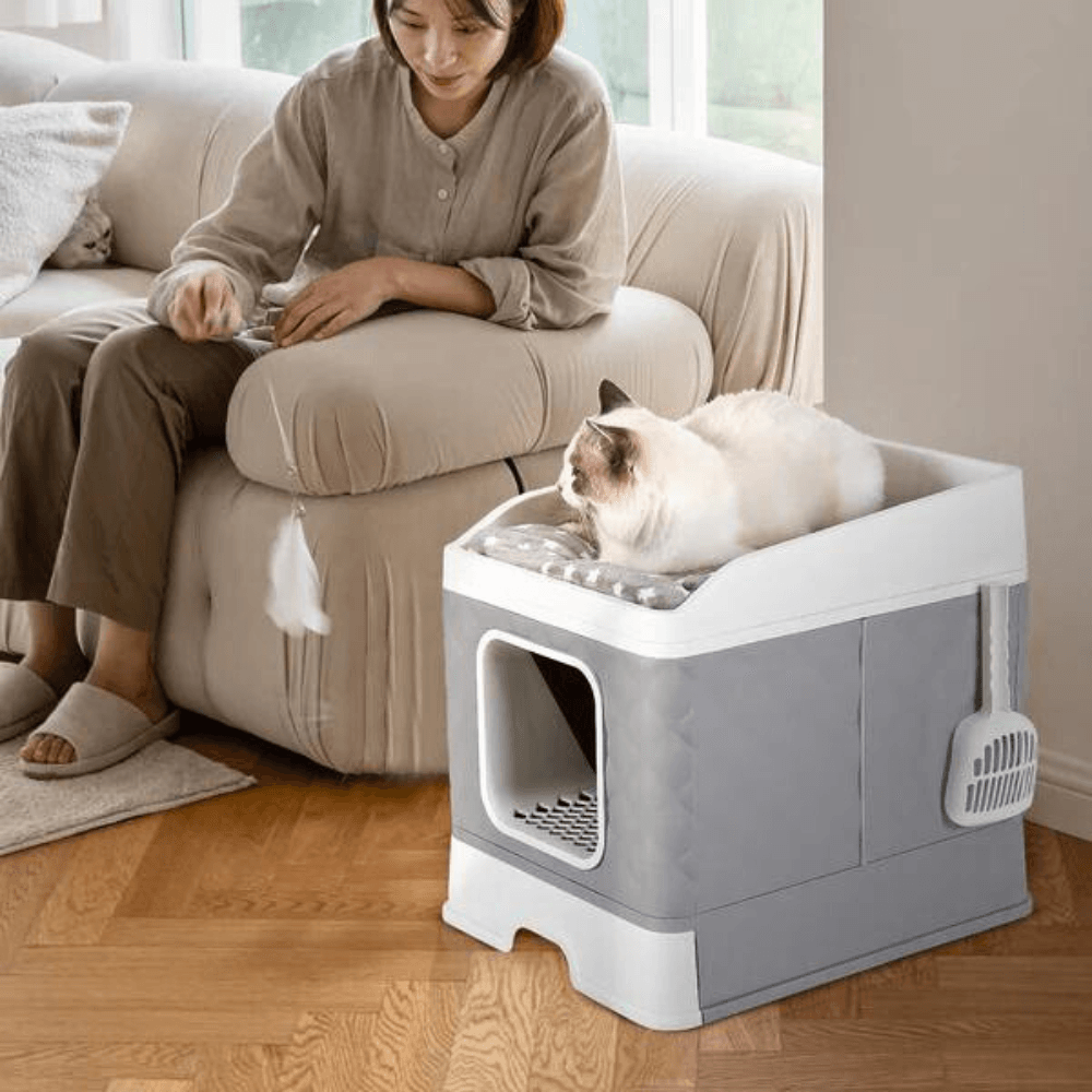 Detachable Top Cat Litter Box with Front Entry and Portable Scoop DrawerCat Litter BoxBravo Pets