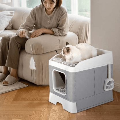 Detachable Top Cat Litter Box with Front Entry and Portable Scoop DrawerCat Litter BoxBravo Pets