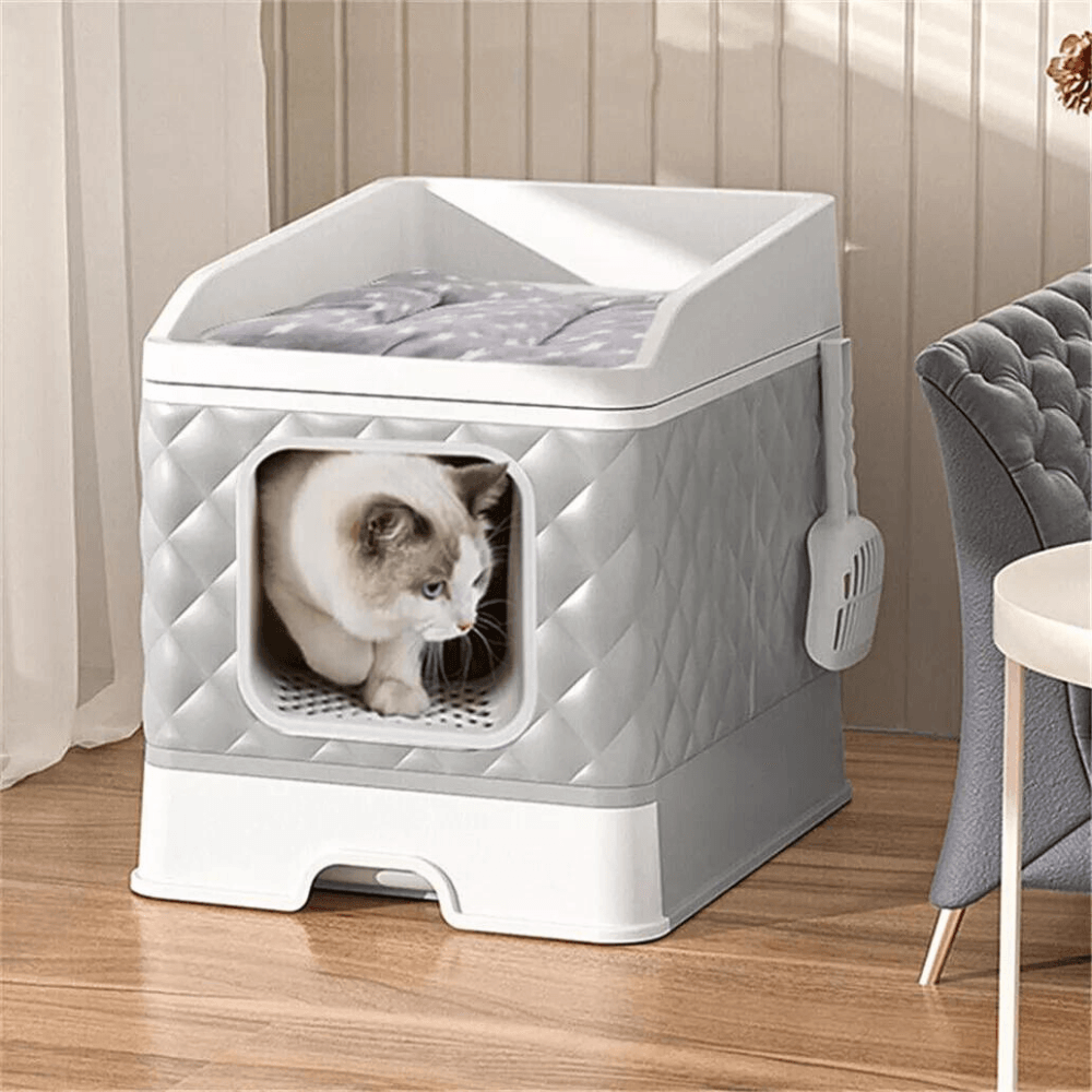 Detachable Top Cat Litter Box with Front Entry and Portable Scoop DrawerCat Litter BoxBravo Pets