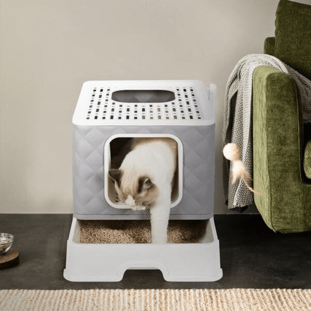 Detachable Top Cat Litter Box with Front Entry and Portable Scoop DrawerCat Litter BoxBravo Pets