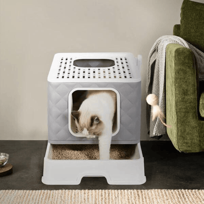 Detachable Top Cat Litter Box with Front Entry and Portable Scoop DrawerCat Litter BoxBravo Pets
