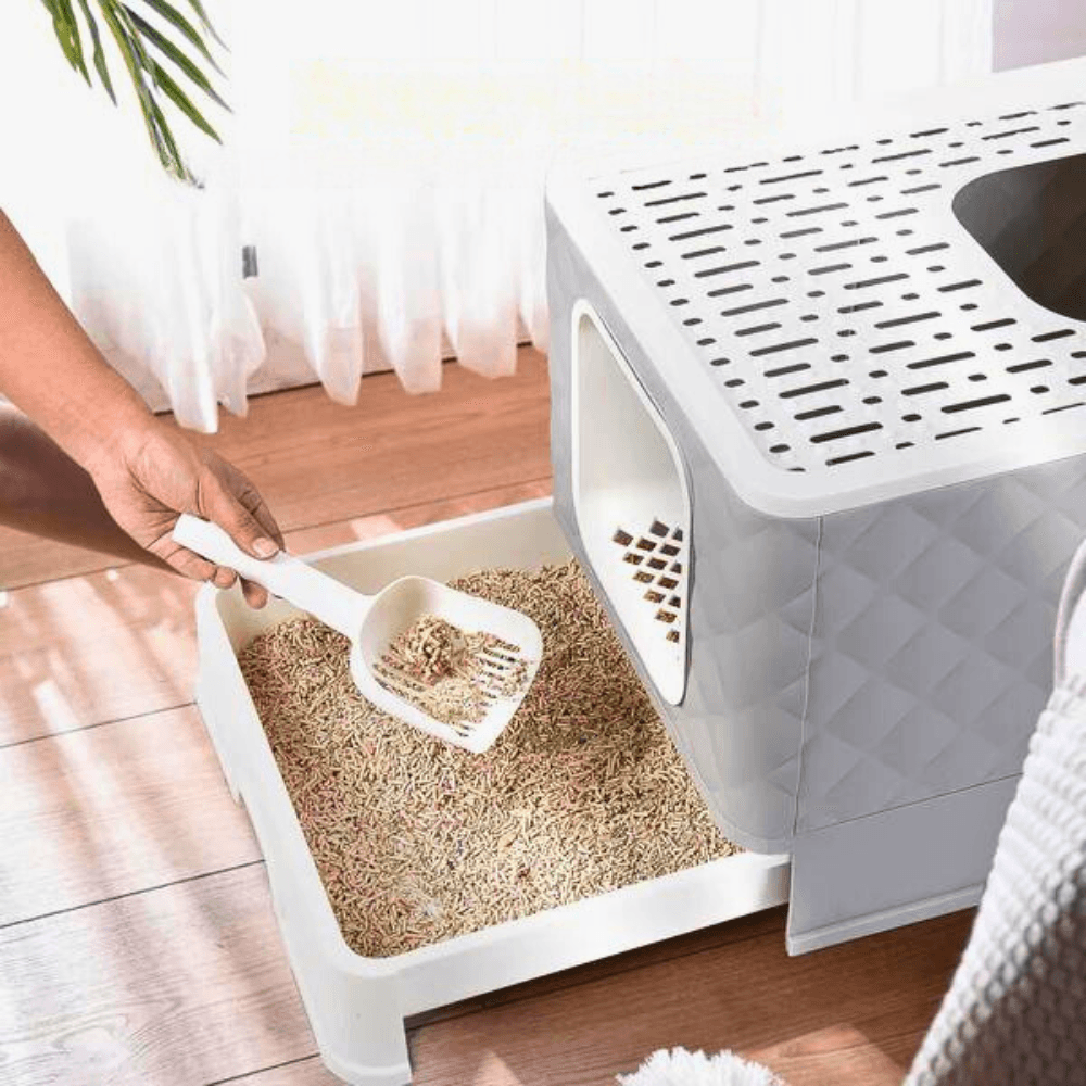 Detachable Top Cat Litter Box with Front Entry and Portable Scoop DrawerCat Litter BoxBravo Pets