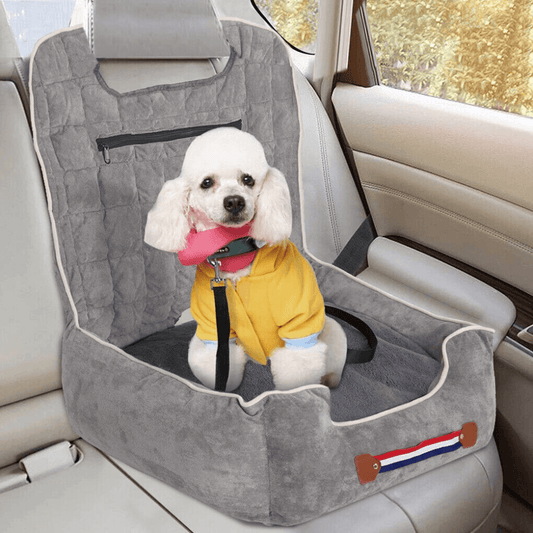 Anti - Slip Pet Booster Seat with Storage Pockets and Safety LeashPet Car CarrierBravo Pets