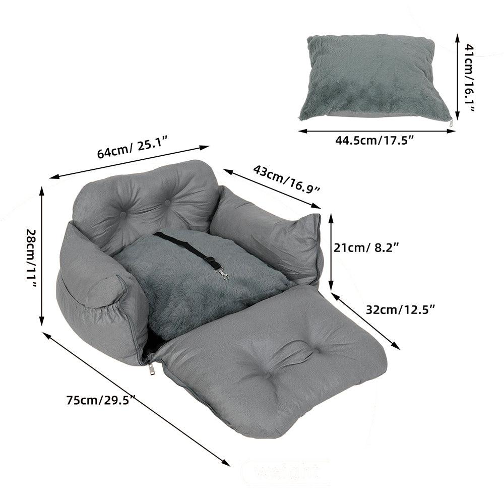 Dog Car Seat with Safety Belt Pet Booster Nest CushionPet Car CarrierBravo Pets
