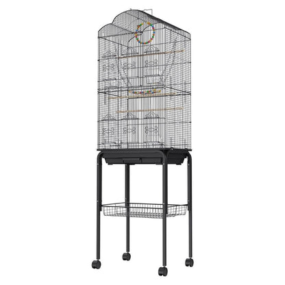 Bird Cage with Rolling Stand and Hanging Toys Large Metal AviaryBird CageBravo Pets