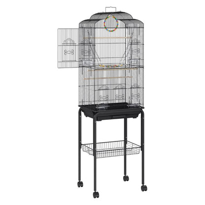 Bird Cage with Rolling Stand and Hanging Toys Large Metal AviaryBird CageBravo Pets
