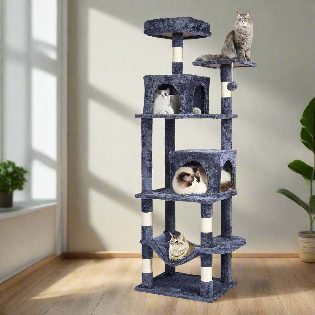 Cat Tower with Two Cat Condos Sisal Scratching PostCat TowerBravo Pets