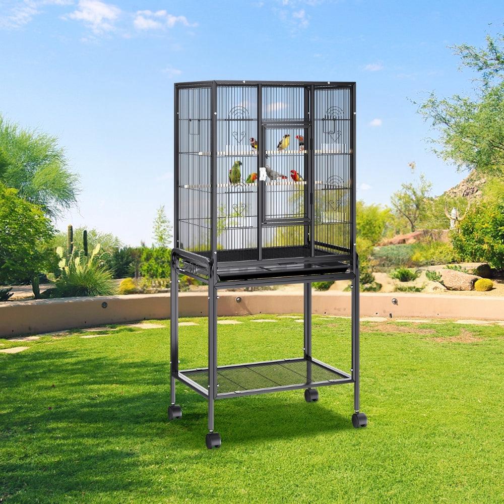 Premium Standing Bird Cage with Rolling Stand Durable Carbon Steel DesignBird CageBravo Pets