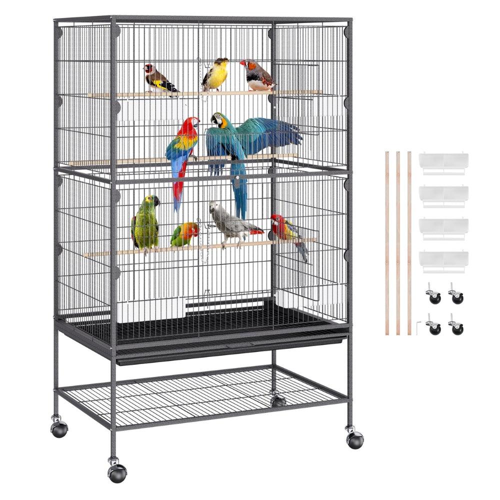 Premium Standing Bird Cage with Rolling Stand Durable Carbon Steel DesignBird CageBravo Pets