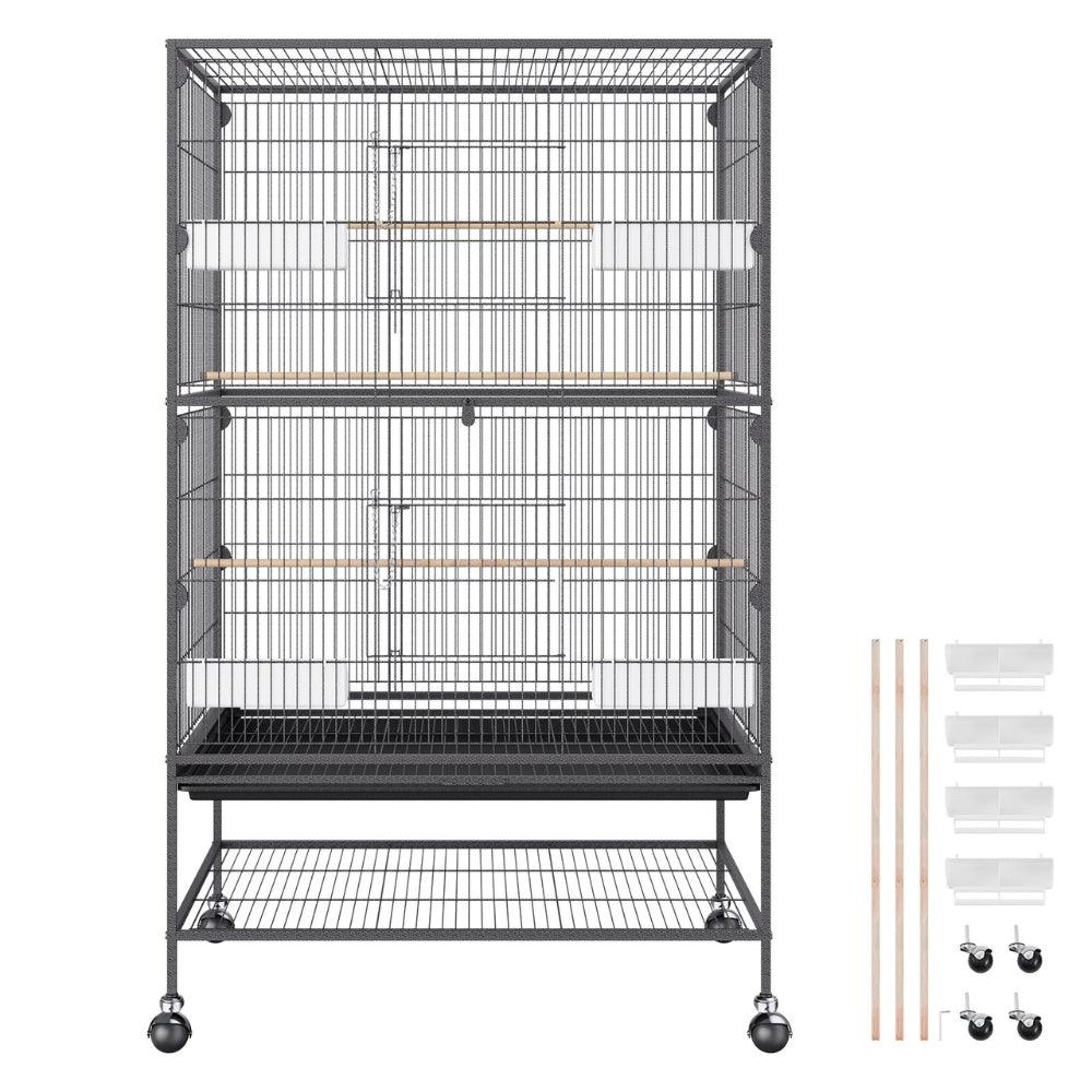 Premium Standing Bird Cage with Rolling Stand Durable Carbon Steel DesignBird CageBravo Pets