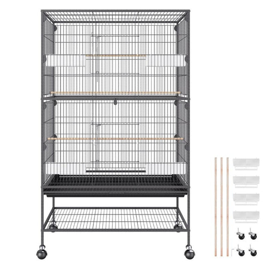 Premium Standing Bird Cage with Rolling Stand Durable Carbon Steel DesignBird CageBravo Pets