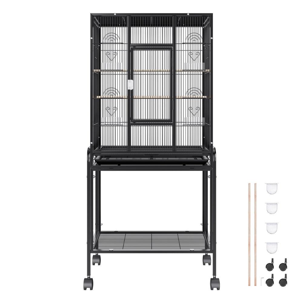 Premium Standing Bird Cage with Rolling Stand Durable Carbon Steel DesignBird CageBravo Pets