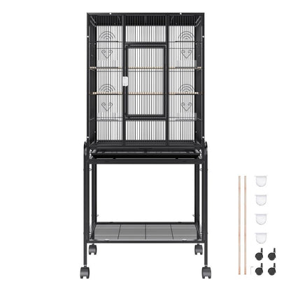 Premium Standing Bird Cage with Rolling Stand Durable Carbon Steel DesignBird CageBravo Pets