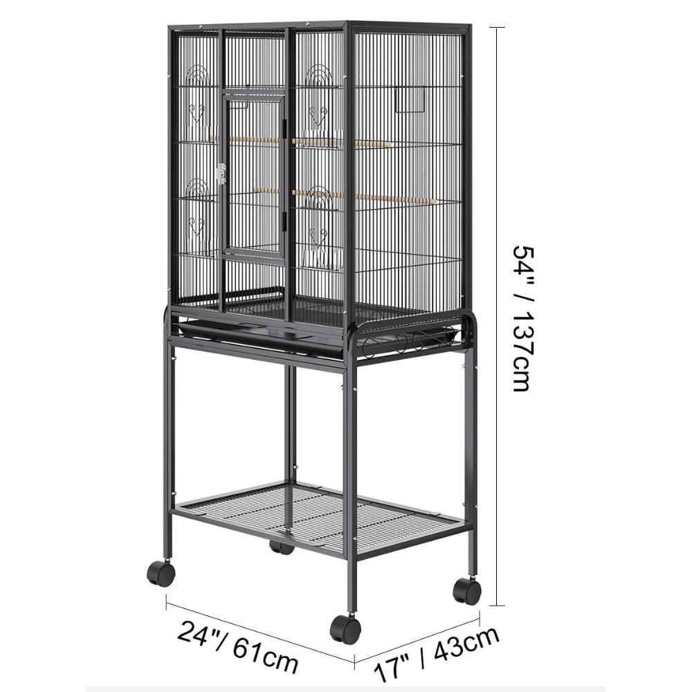 Premium Standing Bird Cage with Rolling Stand Durable Carbon Steel DesignBird CageBravo Pets