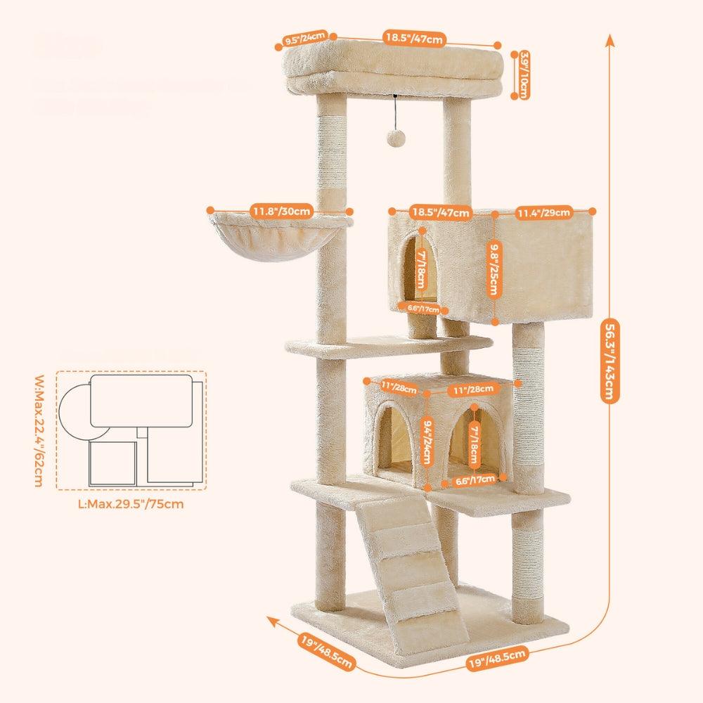 Large Cat Tree Double Condos Tower Sisal Scratching PostsCat TowerBravo Pets