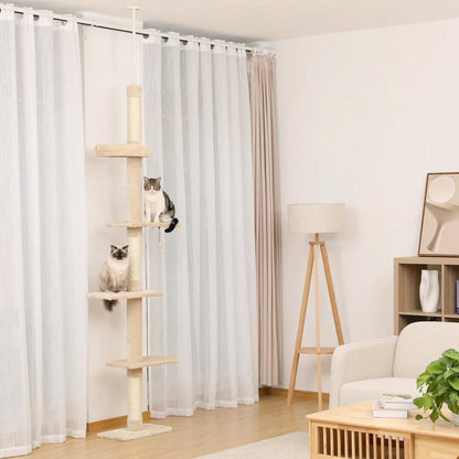 Cat Tree Condo Scratching Post Floor to CeilingCat TowerBravo Pets