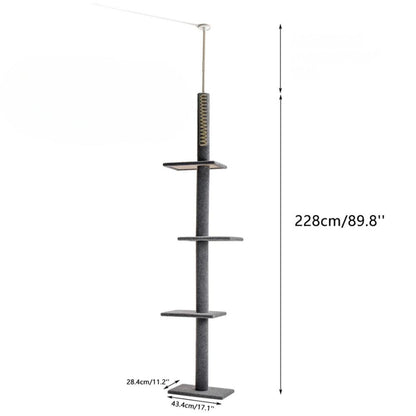 Cat Tree Condo Scratching Post Floor to CeilingCat TowerBravo Pets