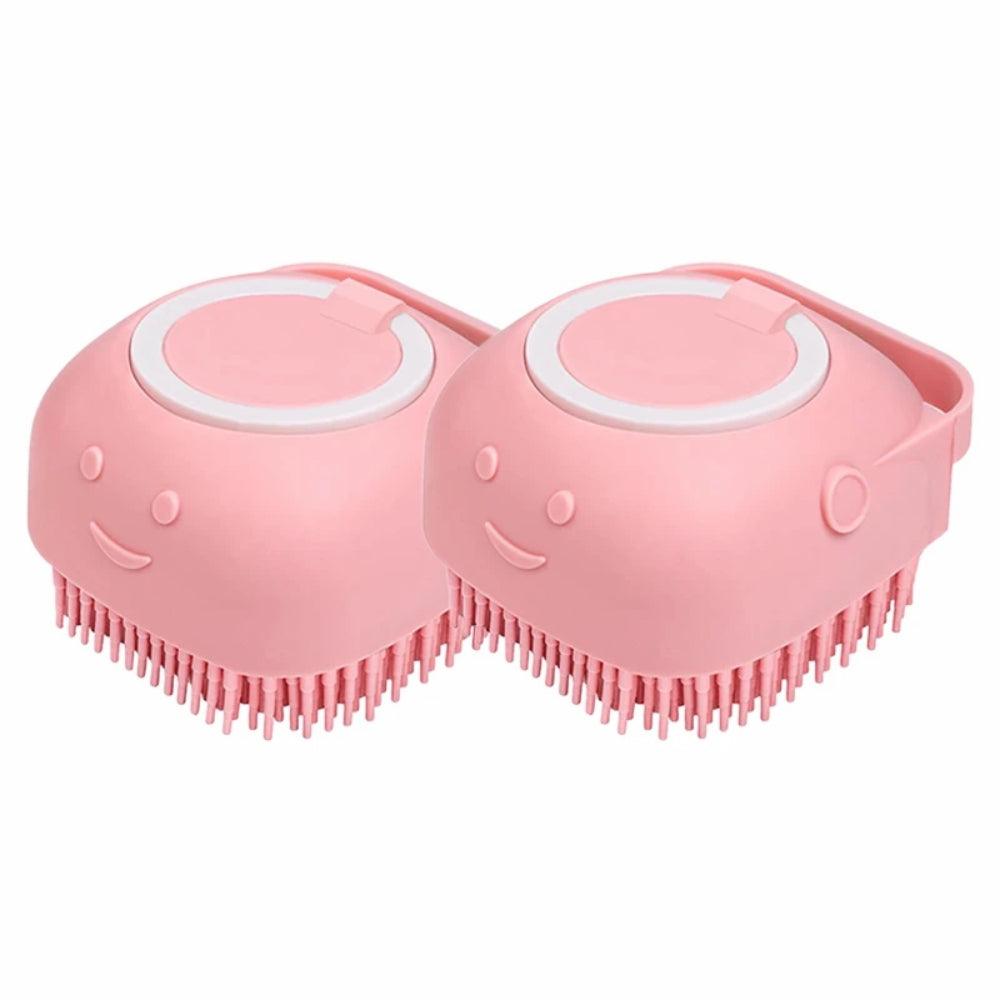 Dog Bathing Brush Pet Massage Brush Shampoo Dispenser Soft Silicone BrushDog GroomingBravo Pets