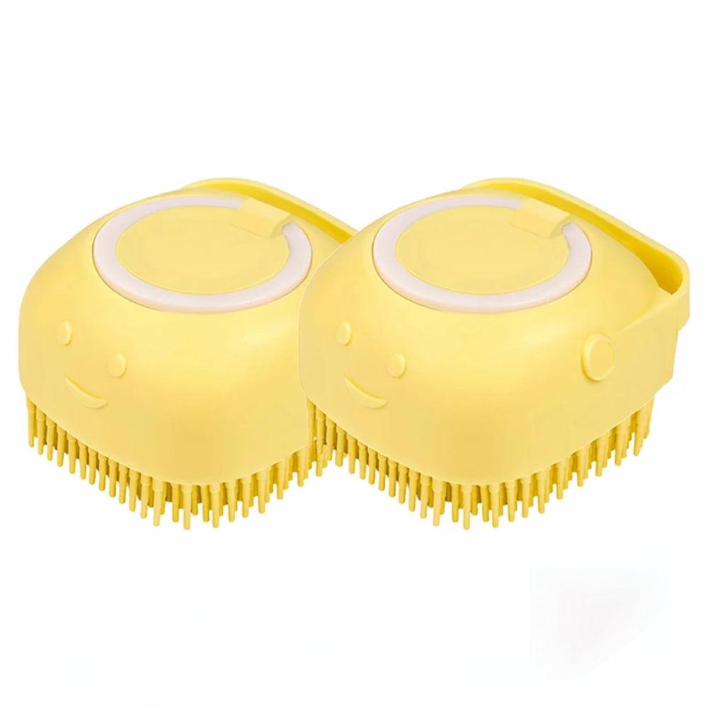 Dog Bathing Brush Pet Massage Brush Shampoo Dispenser Soft Silicone BrushDog GroomingBravo Pets
