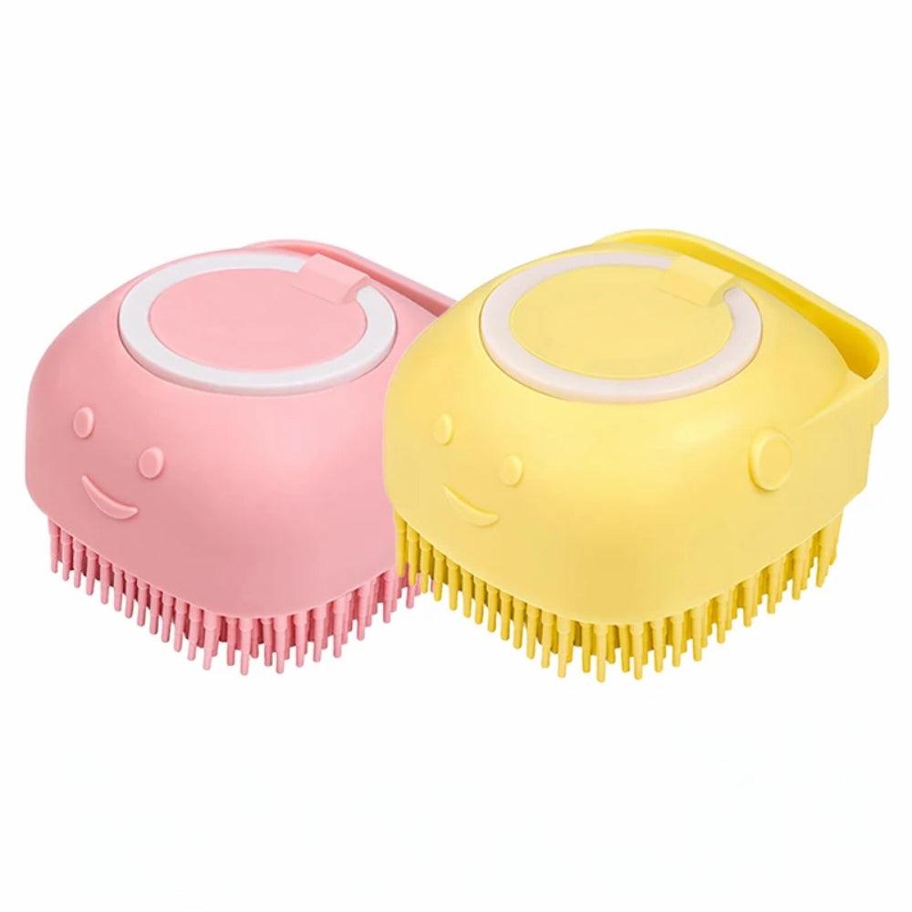Dog Bathing Brush Pet Massage Brush Shampoo Dispenser Soft Silicone BrushDog GroomingBravo Pets