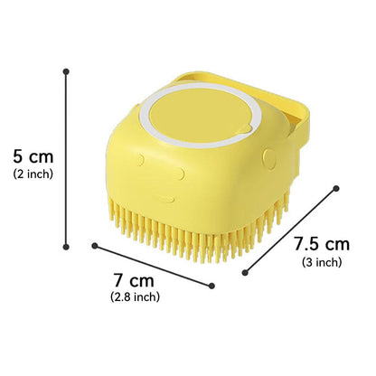 Dog Bathing Brush Pet Massage Brush Shampoo Dispenser Soft Silicone BrushDog GroomingBravo Pets