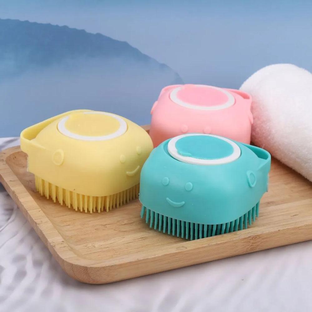 Dog Bathing Brush Pet Massage Brush Shampoo Dispenser Soft Silicone BrushDog GroomingBravo Pets