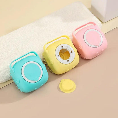 Dog Bathing Brush Pet Massage Brush Shampoo Dispenser Soft Silicone BrushDog GroomingBravo Pets