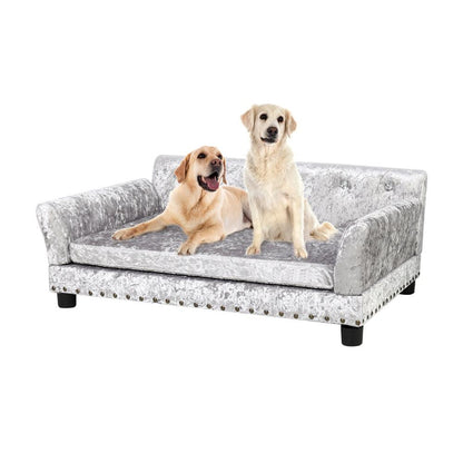Pet Dog Couch Bed Deluxe Dutch Velvet Upholstered Sofa Bed Removable CushionDog BedBravo Pets