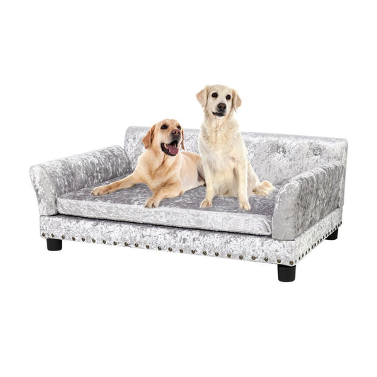 Pet Dog Couch Bed Deluxe Dutch Velvet Upholstered Sofa Bed Removable CushionDog BedBravo Pets