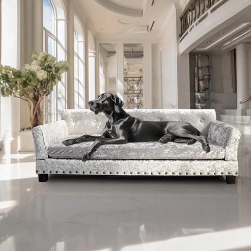 Pet Dog Couch Bed Deluxe Dutch Velvet Upholstered Sofa Bed Removable CushionDog BedBravo Pets