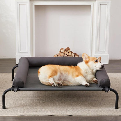 Elevated Dog Bed with Detachable Plush Bolster CoolingDog BedBravo Pets