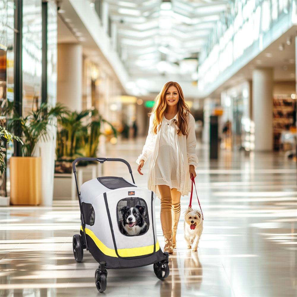 Portable Foldable Dog Stroller with 4 Heavy Universal Wheels Pet Travel StrollerPet StrollerBravo Pets