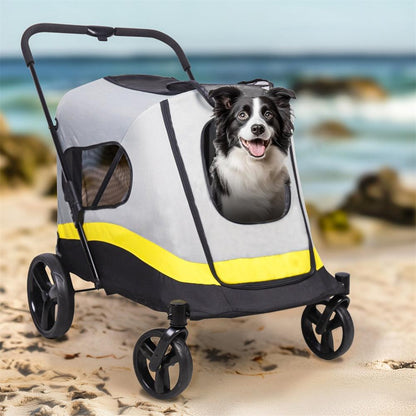 Portable Foldable Dog Stroller with 4 Heavy Universal Wheels Pet Travel StrollerPet StrollerBravo Pets