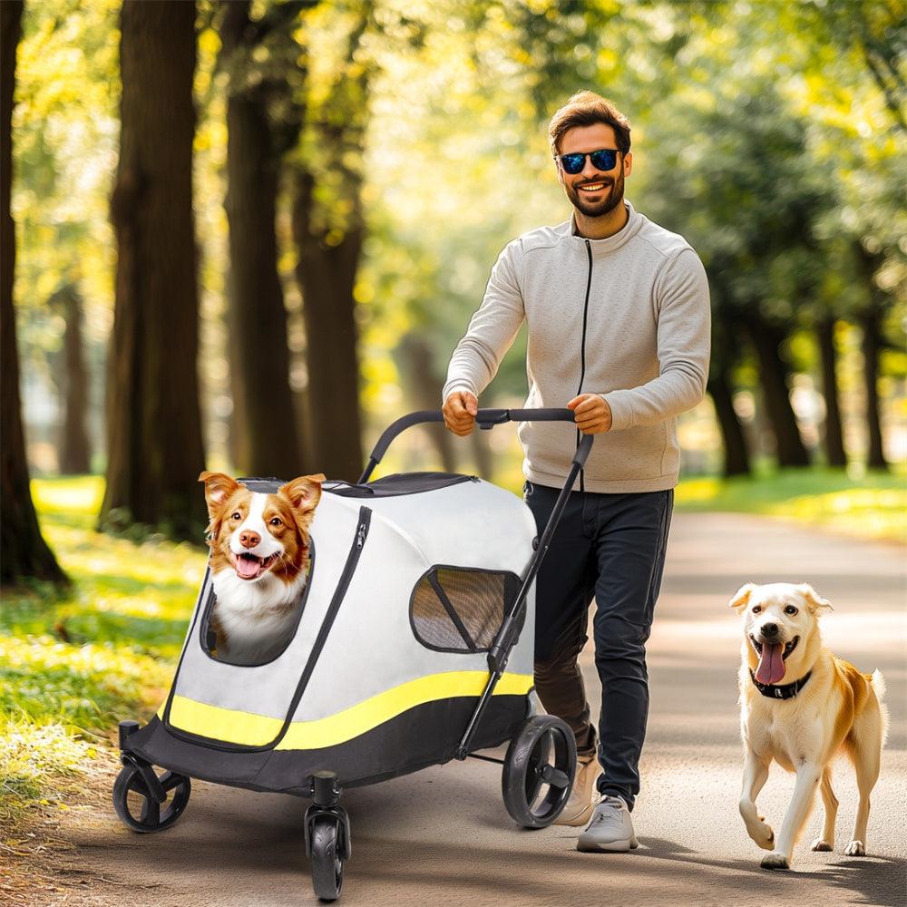 Portable Foldable Dog Stroller with 4 Heavy Universal Wheels Pet Travel StrollerPet StrollerBravo Pets