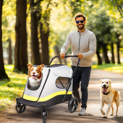 Portable Foldable Dog Stroller with 4 Heavy Universal Wheels Pet Travel StrollerPet StrollerBravo Pets