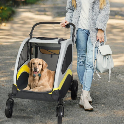 Portable Dog Stroller 4 Wheels for Large Dogs Foldable Pet Cat Travel Carriage StrollerPet StrollerBravo Pets