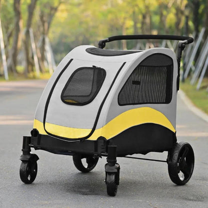 Portable Dog Stroller 4 Wheels for Large Dogs Foldable Pet Cat Travel Carriage StrollerPet StrollerBravo Pets