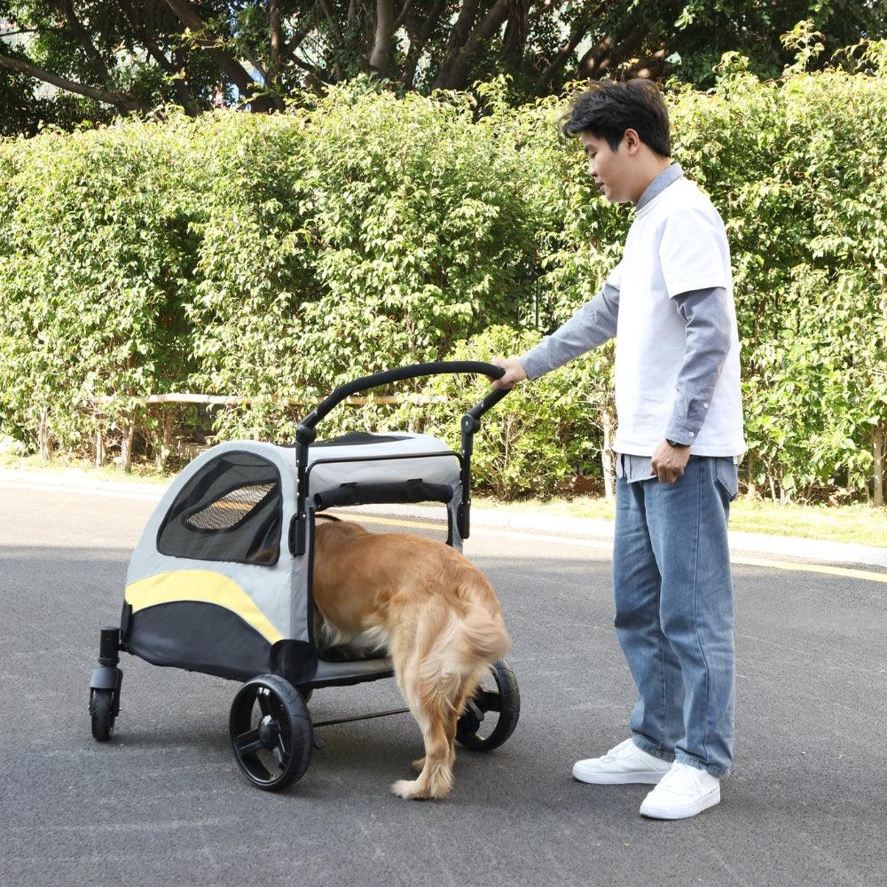 Portable Dog Stroller 4 Wheels for Large Dogs Foldable Pet Cat Travel Carriage StrollerPet StrollerBravo Pets
